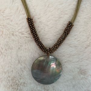 Lia Sophia Rope Necklace with Shell-like Pendant